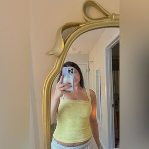 Edikted Light Yellow Lace-Trim Tank